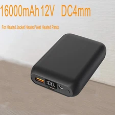 Heated Vest Battery Pack 16000mAh DC 4mm 12V Power Bank for ORORO 