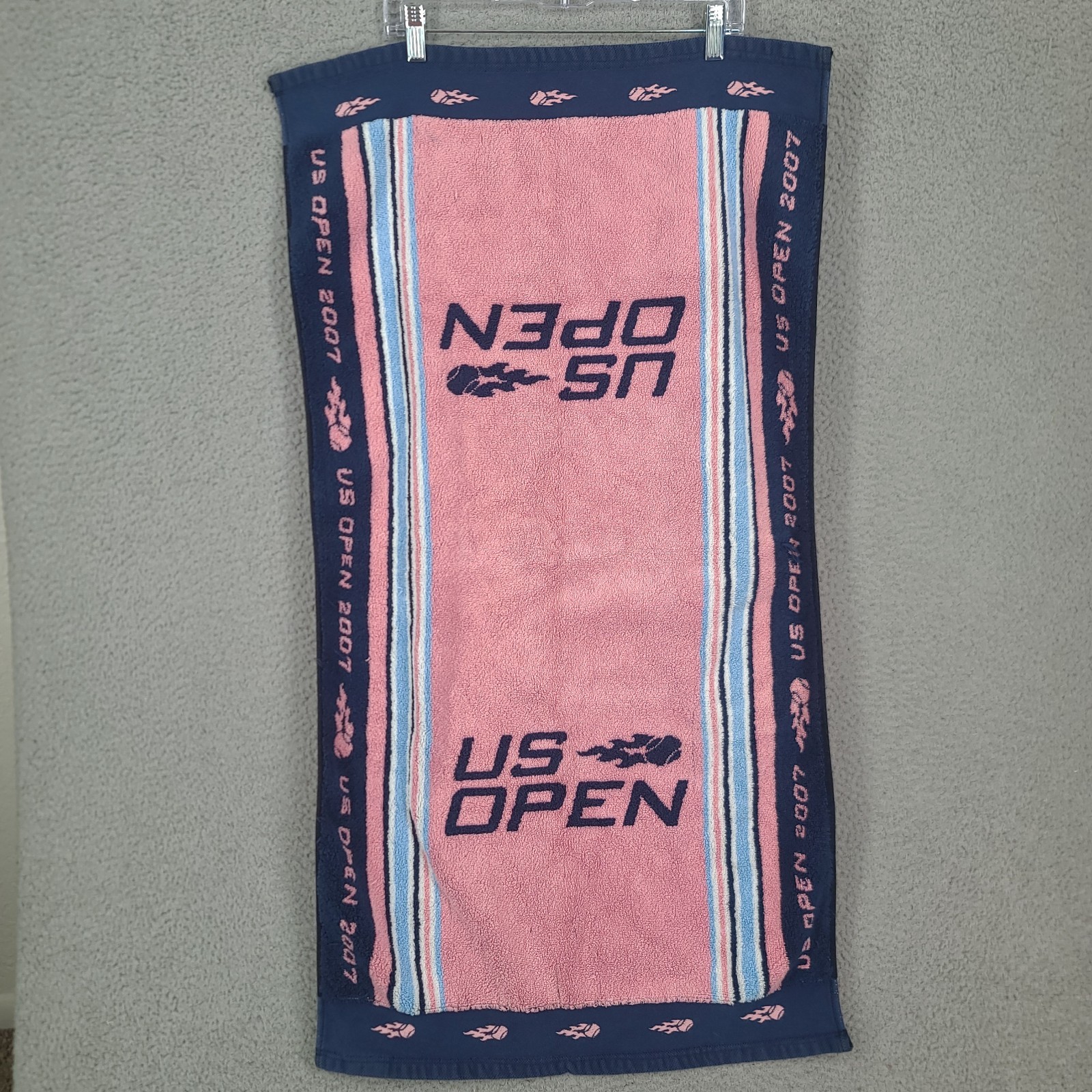 Us open 2007 womens tennis towel usta officialy licensed product pink 22 x 40