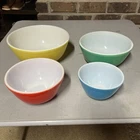 VTG Pyrex Primary BRIGHT Colors Mixing bowls Set of 4, 401-404 Rare OLD LOGOS!!!