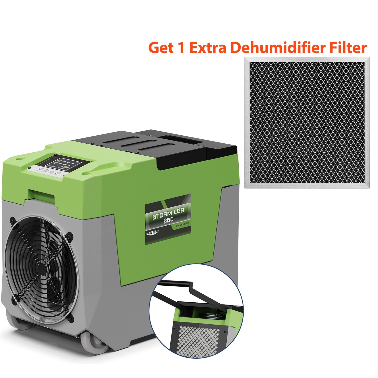 AlorAir Storm LGR 850 180 Pint Commercial Dehumidifier 2300 sq.ft with Pump Hose