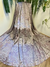 Next Mauve Purple Grey Damask Floral Eyelet Curtains 66”Wx90”D Floor Length