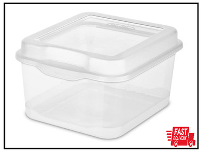 Single Sterilite 18038612 Plastic FlipTop Latching Storage Box Container Clear