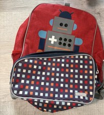 JJ COLE Kids Youth Backpack Robot Zip 15x12x5” EUC Toddler Preschool