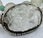 Vintage Handmade China Sterling Shou Rock Crystal Quartz Jade Necklace WOW! — photo 4