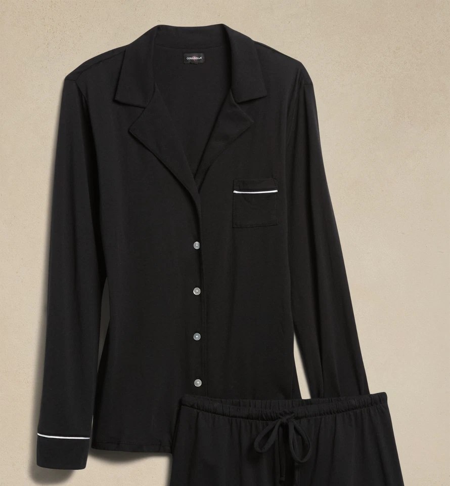 Новый с Ярлыками ** Cosabella Bella LS верх и брюки пижамы комплект ** черный ** большой - Изображение 2 из 4