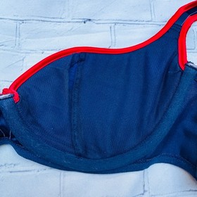 vtg AGENT PROVOCATEUR Blue PINSTRIPE Cardini PinUp Nikita Bra Set Gangster 34C L