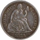 1870 Liberty Seated Silver Dime EF Uncertified #1118