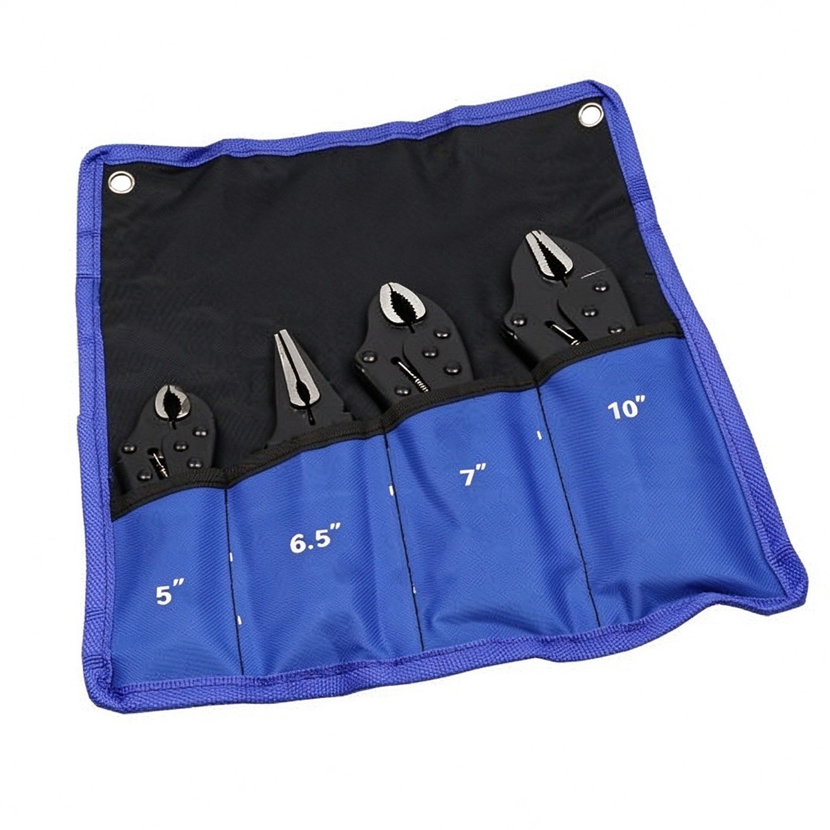 4pc Locking Pliers Set Black Oxide Finish Jaw Mole Grips 5""-10"" Set Curved Jaw~