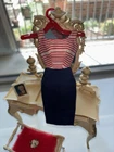Vintage Barbie Doll Cruise Stripes #918 Dress  Only ~ 1960's