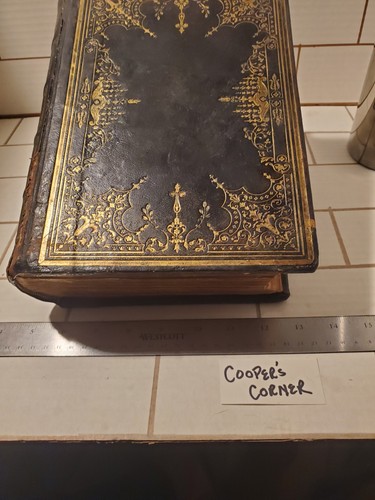 1868 HOLY BIBLE SS Scranton USA Hartford Polyglott w/ pedigree ancestry lineage - Imagen 8 de 24