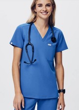 Women  s FIGS Technical Collection V-Neck Scrubs Top Sz XS