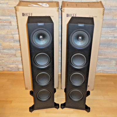 2x KEF Q750 High-End Stereo Speakers Black, Original Packaging & New, 2...
