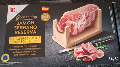 K-FAVOURITES Jamón Serrano Reserva 1 kg Stück**NEU**MHD 24/07/ 2026** OVP !