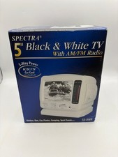 Spectra 5'' 52-BWR Portable Black and White TV w/ AM/FM Radio Travel Brand New