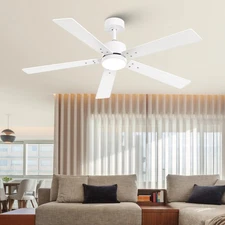 Ceiling Fans with Lights and Remote - 52 Inch Modern Cooling Fan with Noisele...