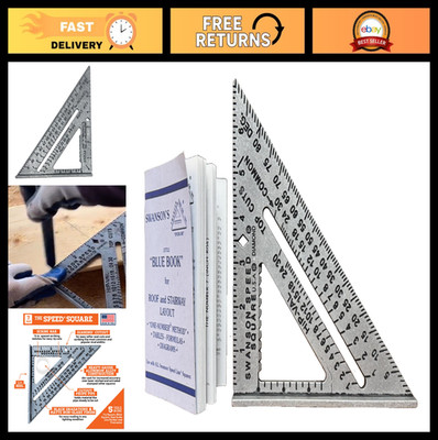 7'' Speed Square Tool - Durable Aluminum Layout Ruler for Carpentry & DIY Project