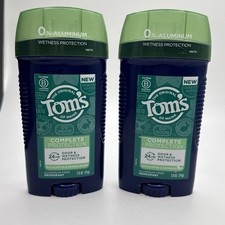 2 Men's Tom's of Maine Aluminum Free Deodorant Eucalyptus and Sandalwood 2.6 oz