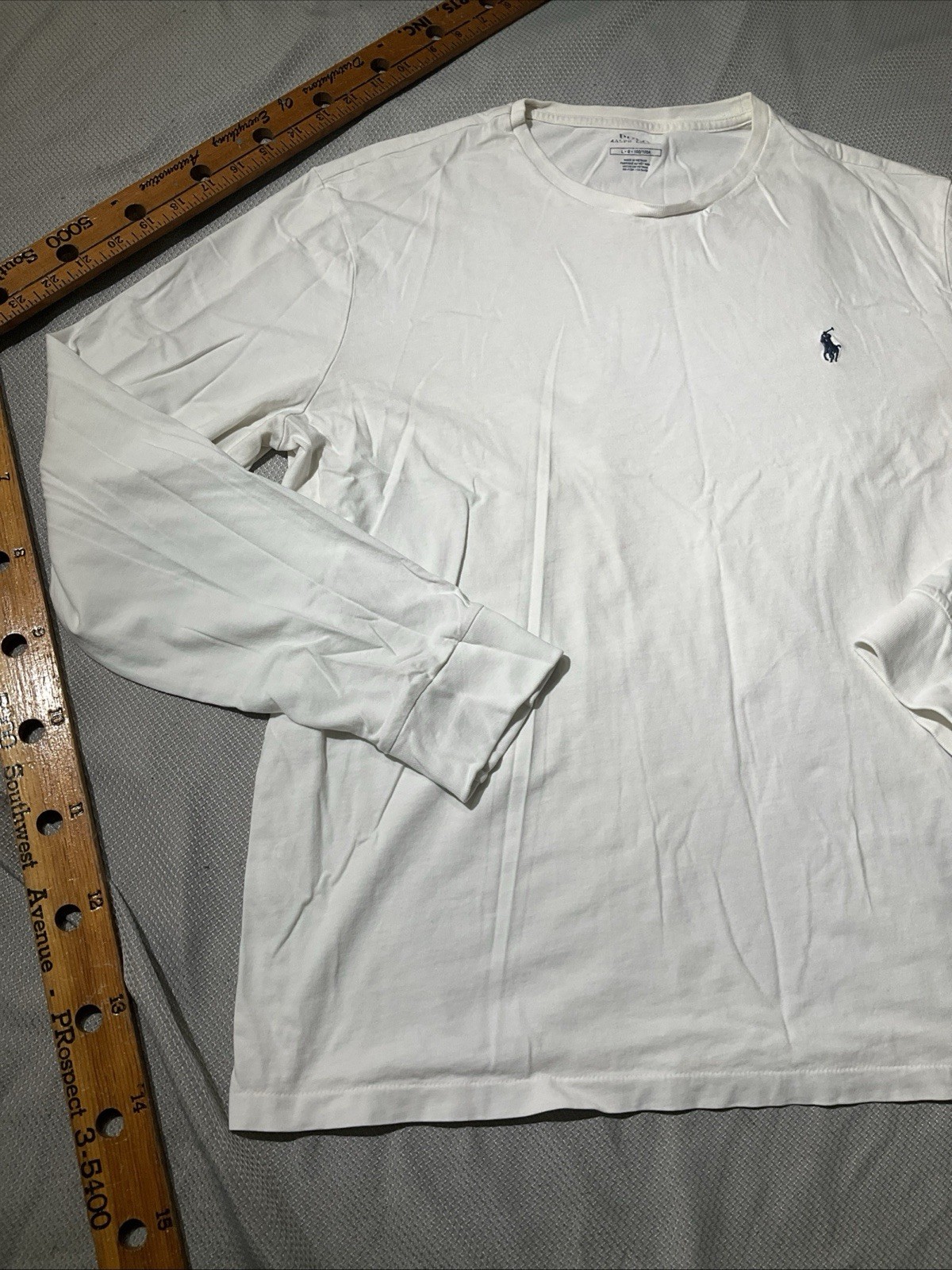 Polo Ralph Lauren camicia uomo grande bianca ricamata logo pony maglietta casual