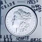 1883 S MORGAN SILVER DOLLAR HI GRADE GENUINE U.S. MINT RARE KEY COIN 8835