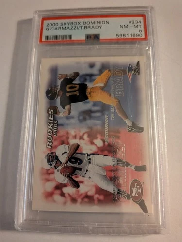 TOM BRADY 2000 SKYBOX DOMINION #234 PSA 8 ROOKIE CARD,Extra Panini Contenders.
