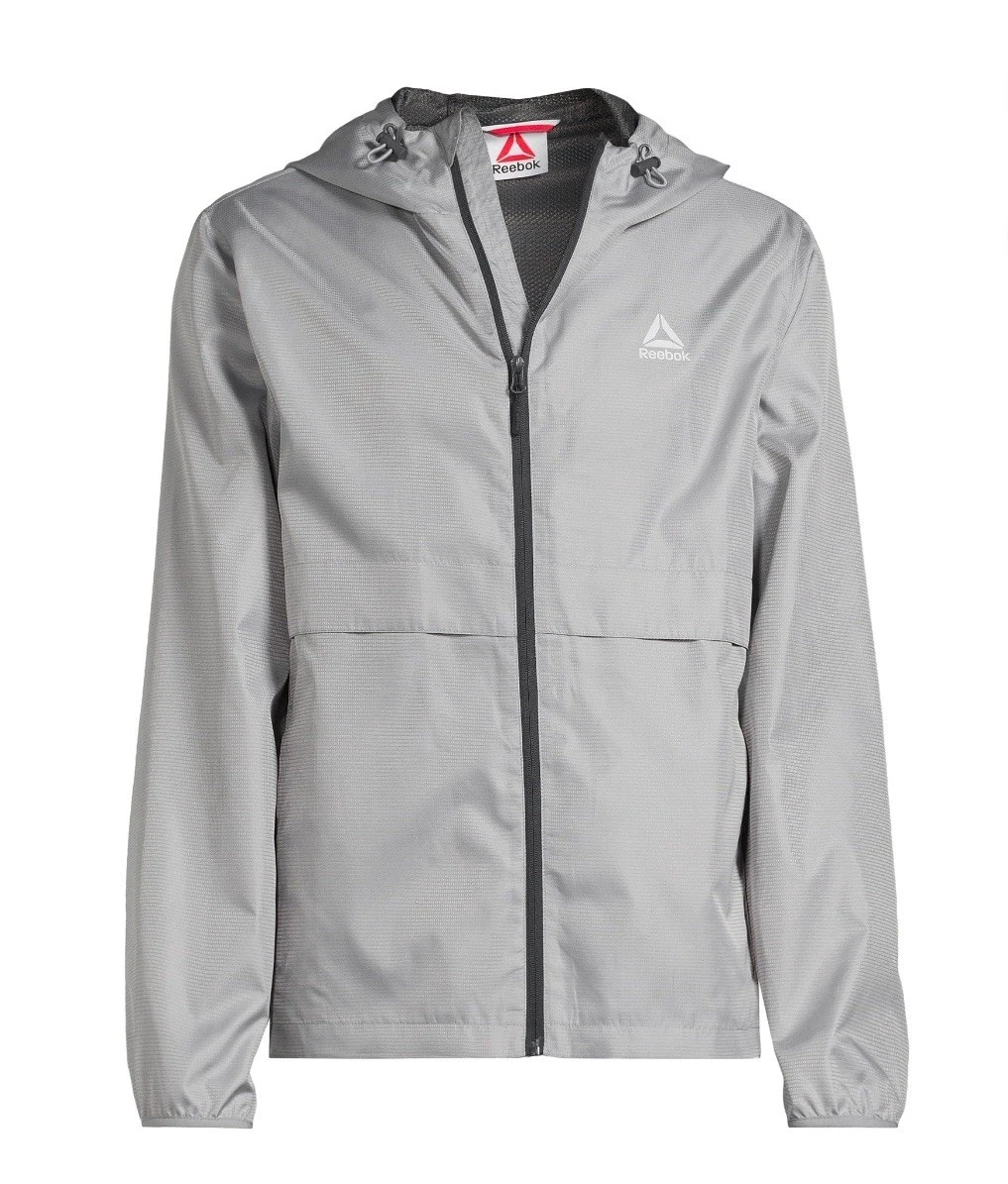 REEBOK Men’s Size S Full-Zip Windbreaker Jacket with Hood • Sleet
Opens in a new window or tab