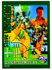 Steve Waugh cricket card signed - Weet-Bix ACB 2000-2001