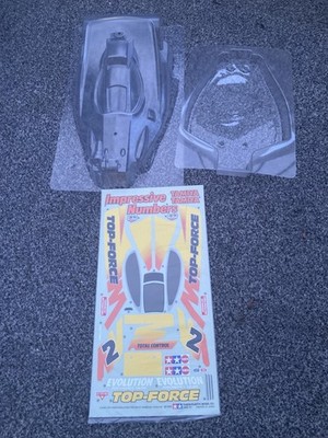 NEU TAMIYA VINTAGE 58107 TOP FORCE EVOLUTION KAROSSERIE TEILE SET INKL. AUFKLEBER SEHR SELTEN