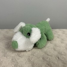 Greenbrier International Green White Puppy Dog Plush Stuffed Animal Small Mini