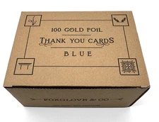 100 Pack Thank You Cards with Envelopes Navy Blue Bulk Blank Cards Gold Foil
