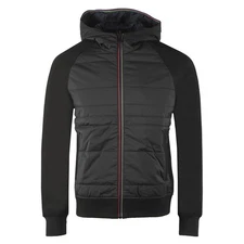 PAUL SMITH Mens Black Mixed Media Hooded Full Zip Shell Jacket Size Small BNWT