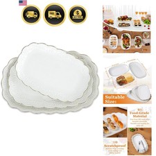 Ceramic Serving Platter Set | 14β/12β/10β Oval Serving Trays for Entertaining...