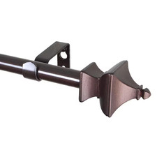 28 In. - 48 In. Telescoping 5/8 In. Single Curtain Rod Kit with Esta Finial in C