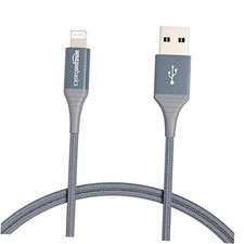 USB-A to Lightning Charger Cable, Nylon Braided Cord, 6 ft Dark Gray 1-Pack