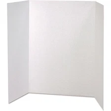 Pacon 37634 Presentation Boards – 48"x36", White, Corrugated Tri-Fold, 4/Carton