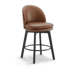 Counter Height Barstools 26 inch Upholstered Swivel Bar Stools with Back and ...