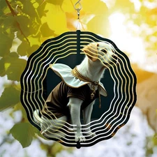 Metal Hanging Wind Spinners with Concentric Circle Design - Artistic Wind Chimes