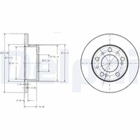 2X Delphi Bremsscheibe BG2253 FüR CitroËN Passend FüR Fiat Peugeot