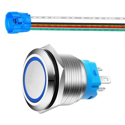 22mm Edelstahl Momentan LED Drucktastenschalter 230V