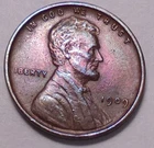 1909 P VDB Lincoln Wheat Cent Penny    -  -    XF-AU
