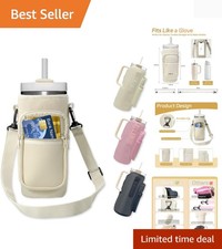 Water Bottle Holder with Strap, Insulated Crossbody Sling Bag, Carrier with P...