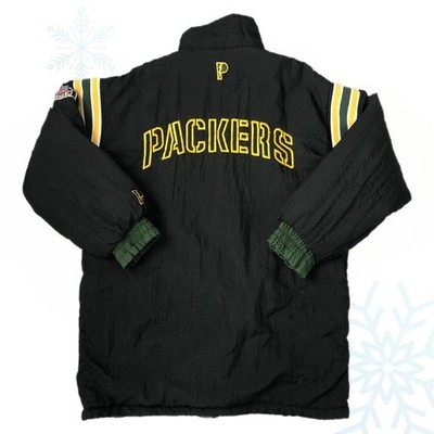 Vintage 90s NFL Green Bay Packers Pro Player Football Reversible Jacket Black