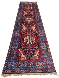 Amazing Hand Knotted Vintage Tribal Hareez Wool Area Runner Rug 11 x 3 Ft