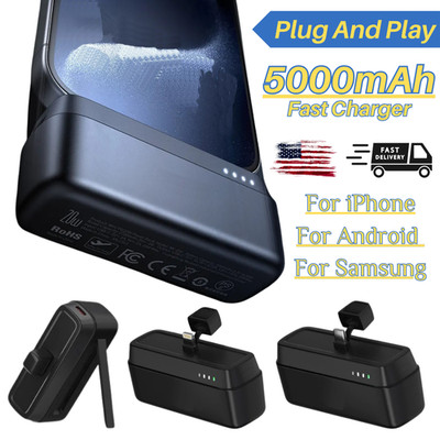 Portable Power Bank 5000mAh Mini Pocket Battery Charger For Android iPhone 15 14