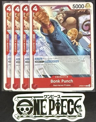 4x One Piece OP09-010 C Bonk Punch - English - Regular - Playset - TCG - NM/M