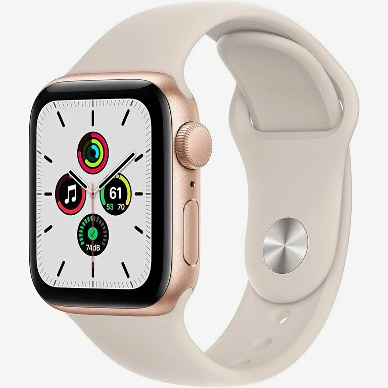 Apple Watch SE (2nd Gen) 40mm Gold Aluminum Case Purple Silicone Band 32GB