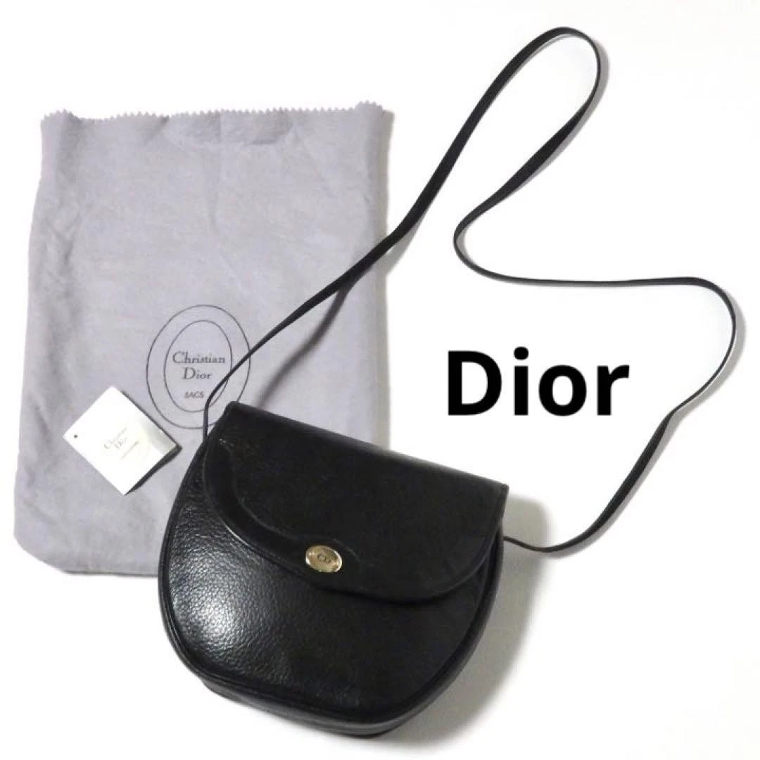 Sac bandoulière Christian Dior mini vintage cuir noir authentique du Japon RA
