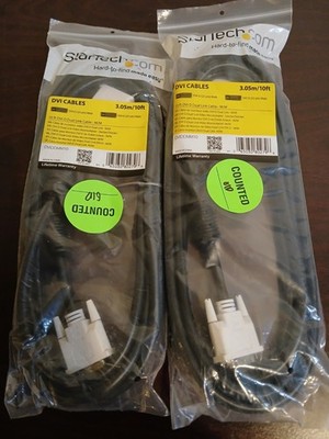 Startech.com 10ft DVI-D Dusl Link Cable - M/M DVIDDMM10 *LOT OF 2*
