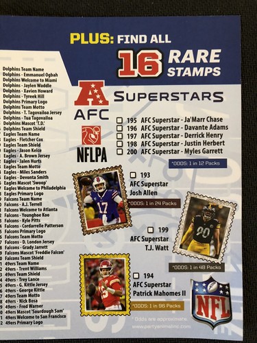 2022 NFL P.A.Sport Collectible Sport Stamps Cards Singles You Pick - Bild 7 von 9