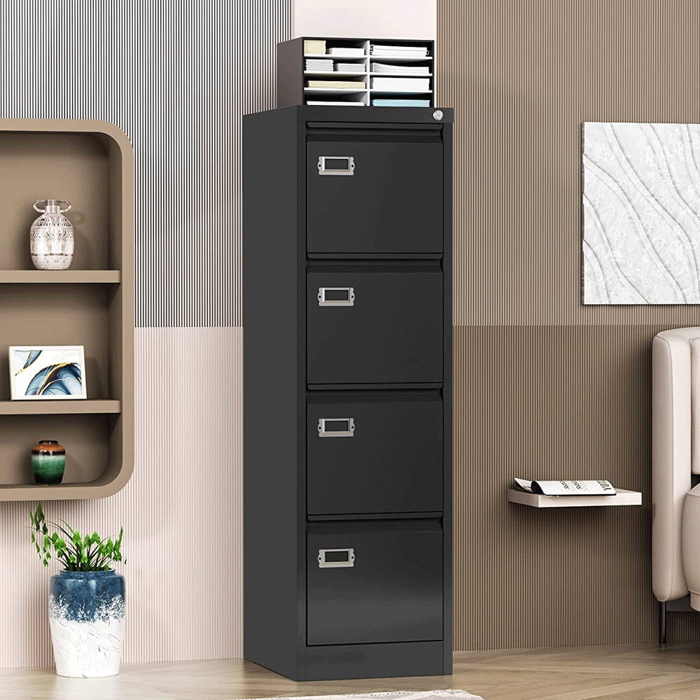 Metal Vertical File Cabinet,4 Drawers Filing Cabinet with Metal Vertical File Cabinet,4 Drawers Filing Cabinet with