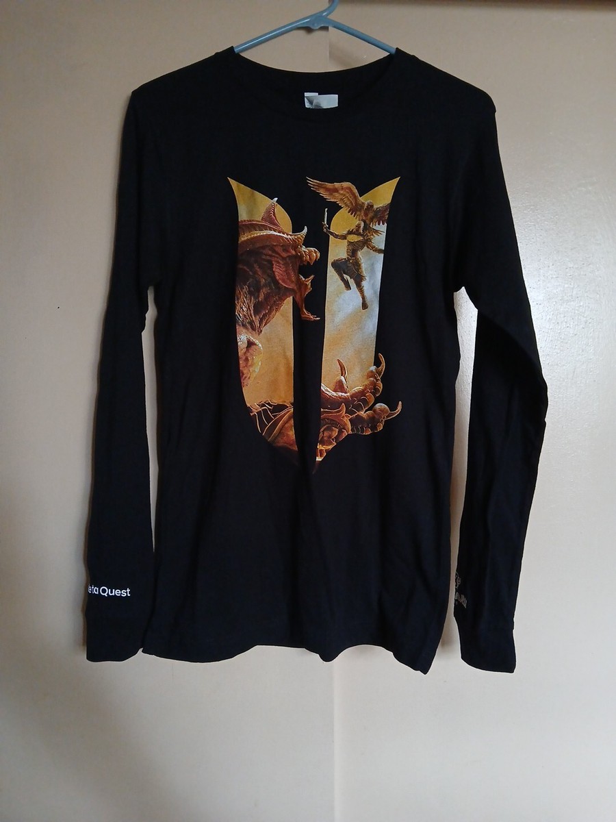 Bella Canvas Black Long Sleeve Sanzaru Games Asgard's Wrath II T-shirt Sz S